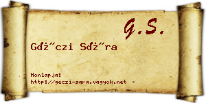 Géczi Sára névjegykártya