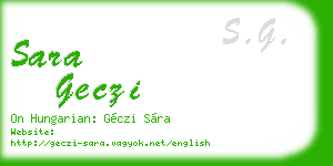 sara geczi business card
