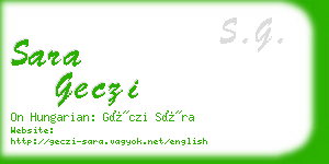 sara geczi business card